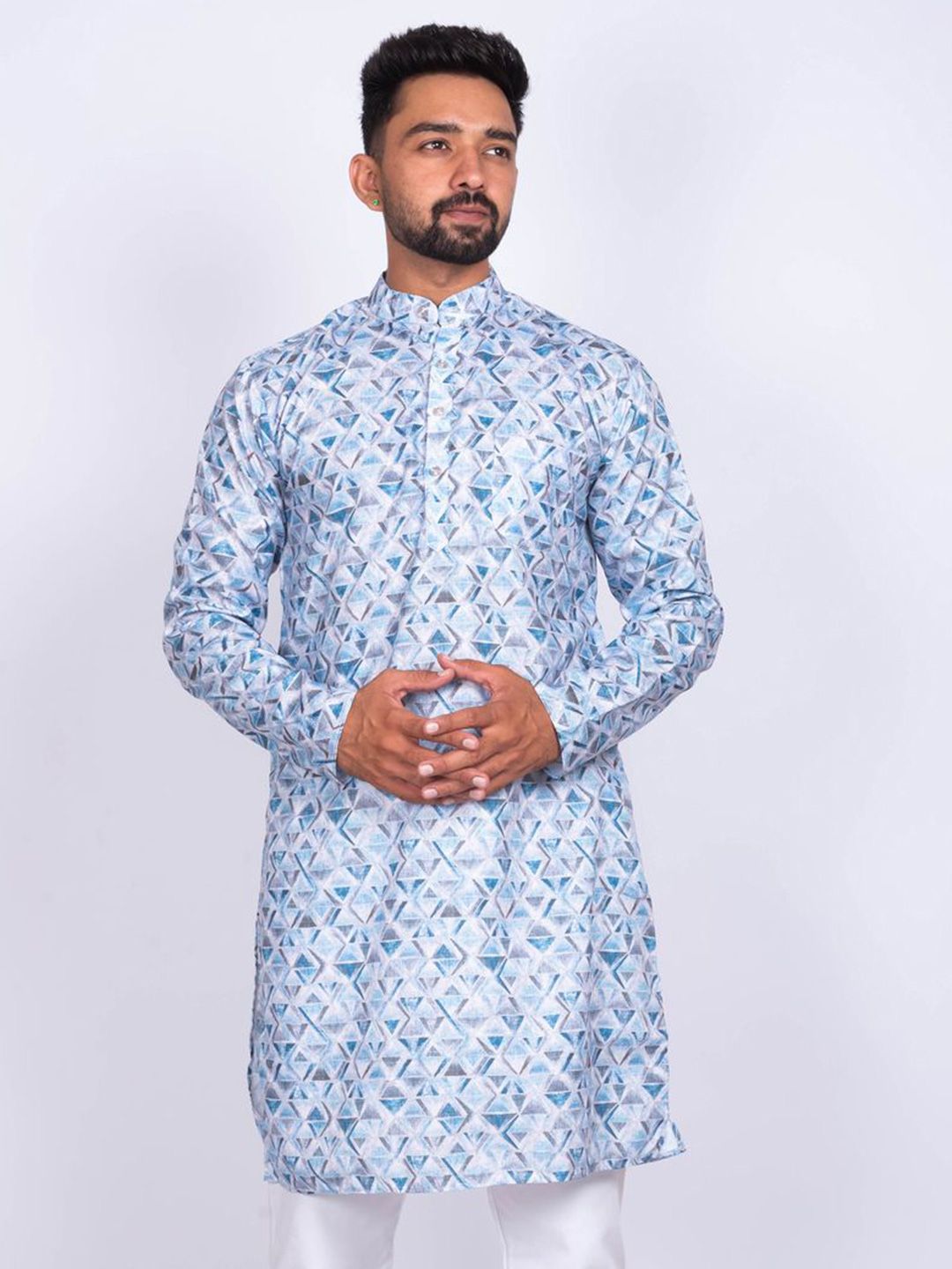 KAISERMEN Men Geometric Printed Kurta-image-32