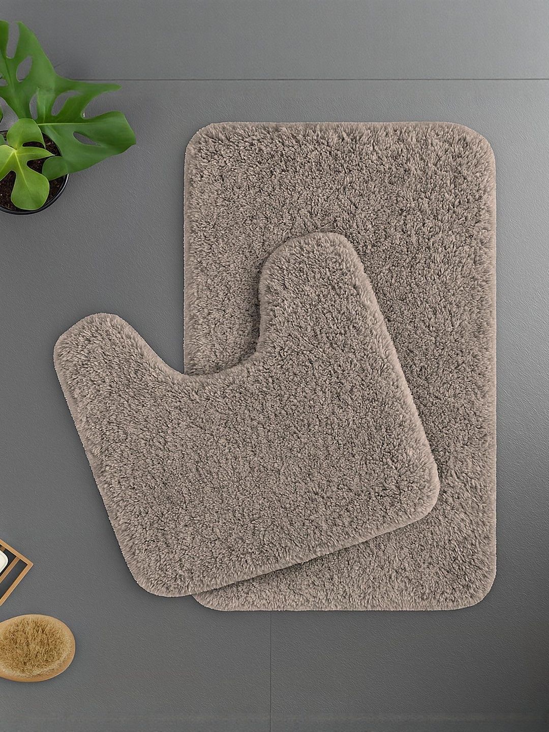 LUXEHOME INTERNATIONAL 2Pcs Taupe Anti-Skid Water-Absorbent Ultra Soft 2800-GSM Bath Rugs-picture-33