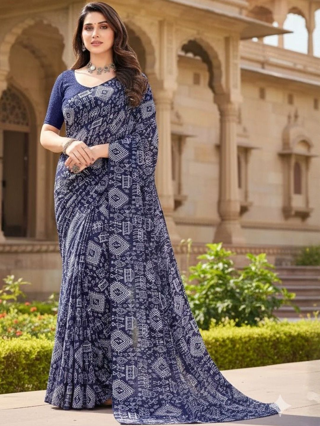 Moda Rapido Ethnic Motifs Pure Georgette Saree-image-30