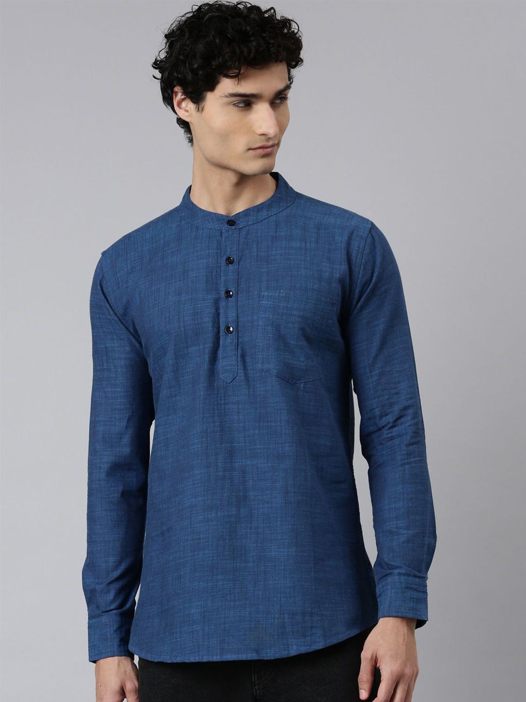 THE SOUL PATROL Men Solid Daily Pure Cotton Straight Kurta-image-39