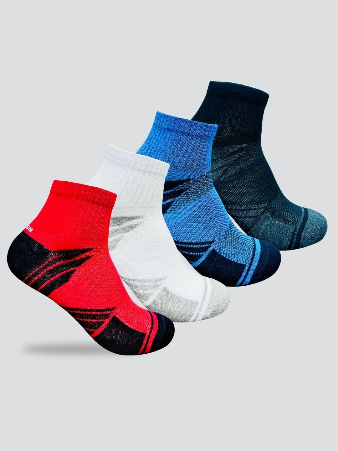 WROGN Unisex Pack Of 4 Patterned Ankle Length Assorted Socks-picture-33