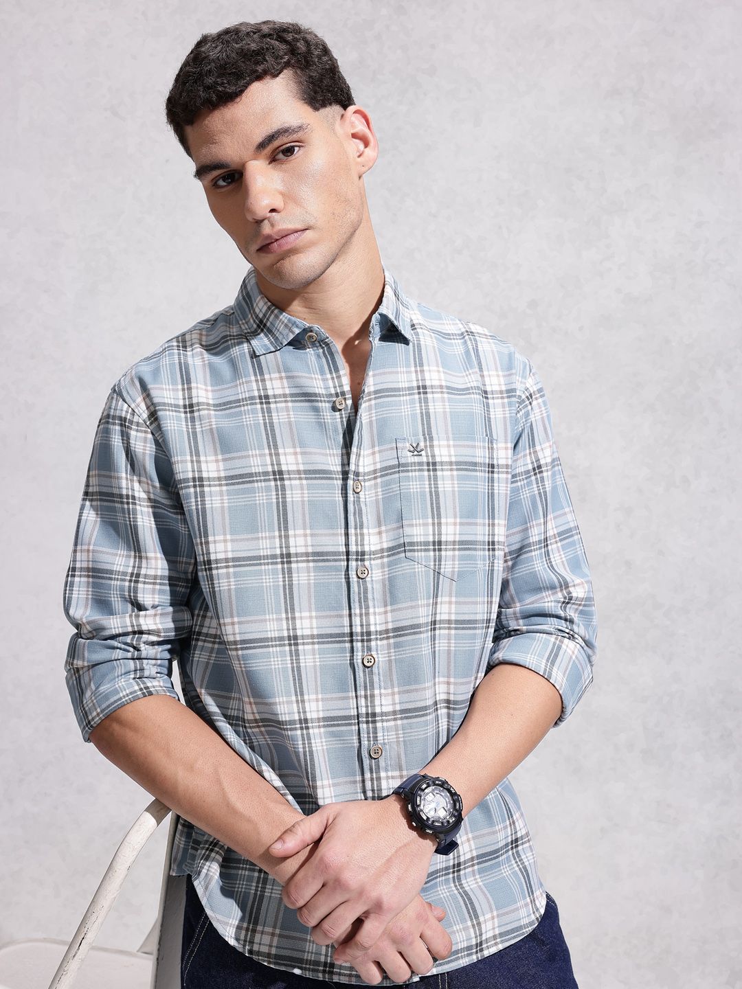 WROGN Comfort Fit Checked Casual Shirt-picture-37