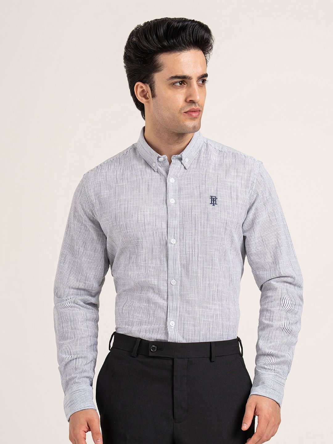 Red Tape Men Vertical Striped Button-Down Collar Formal Shirt-picture-25