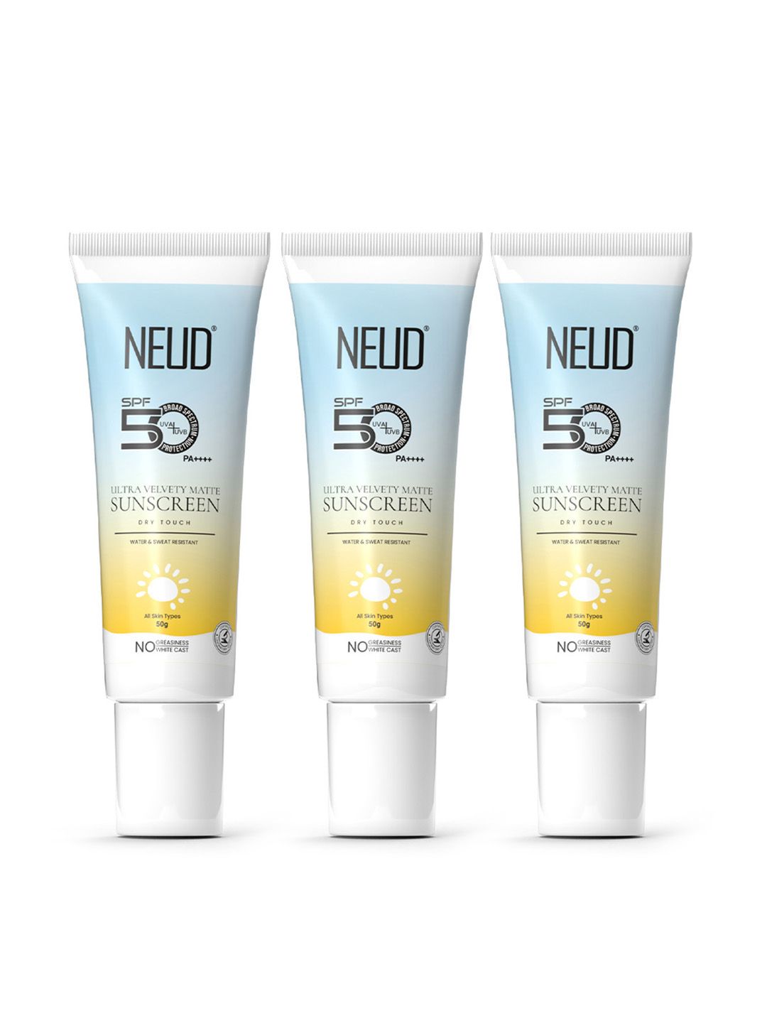 NEUD Set of 3 Velvety Matte Priming Sunscreen SPF 50++++ with Vitamin E - 50 g each-image-25