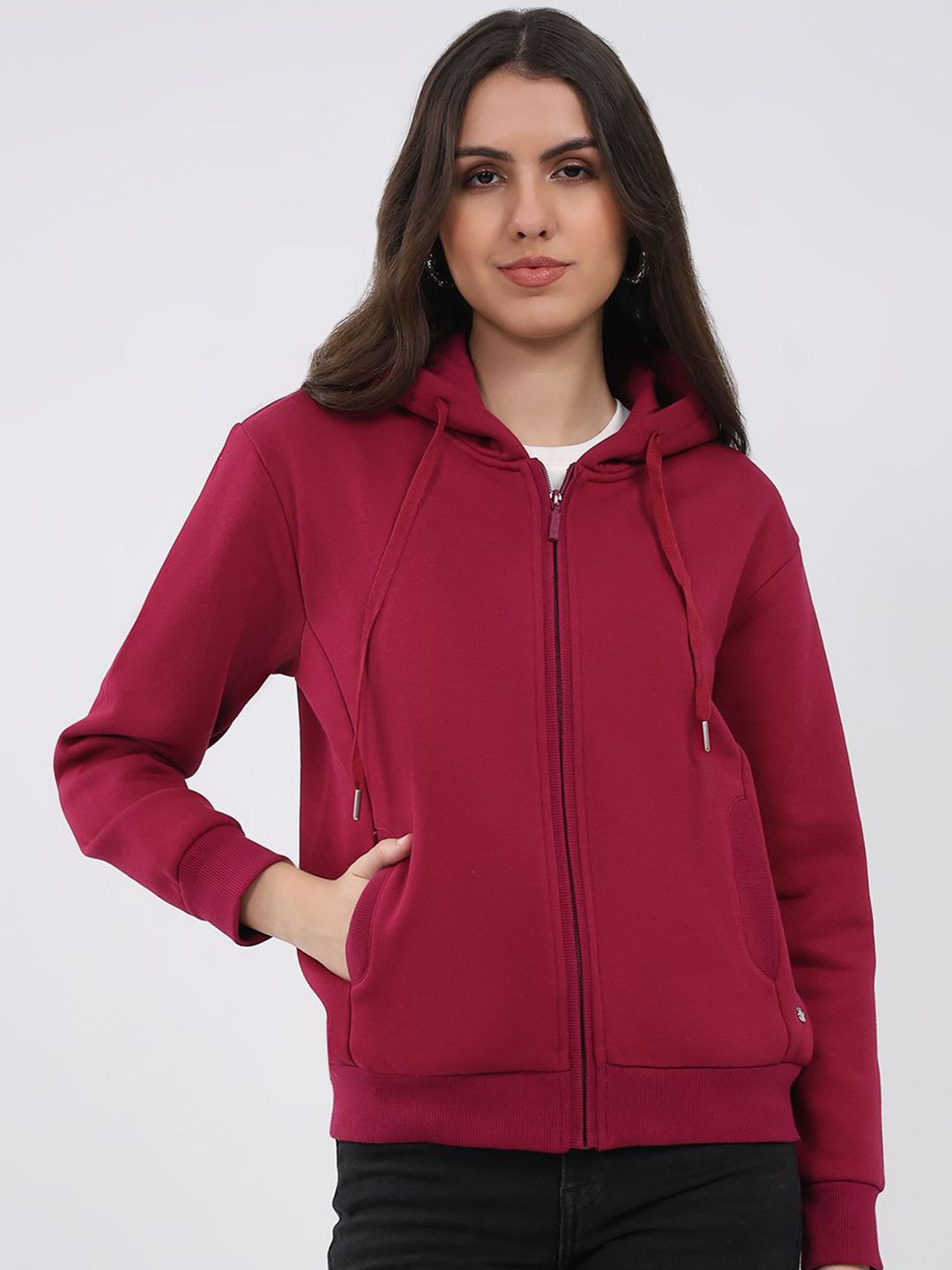 Monte Carlo Women Solid Hooded Full Sleeve Sweatshirt-picture-19