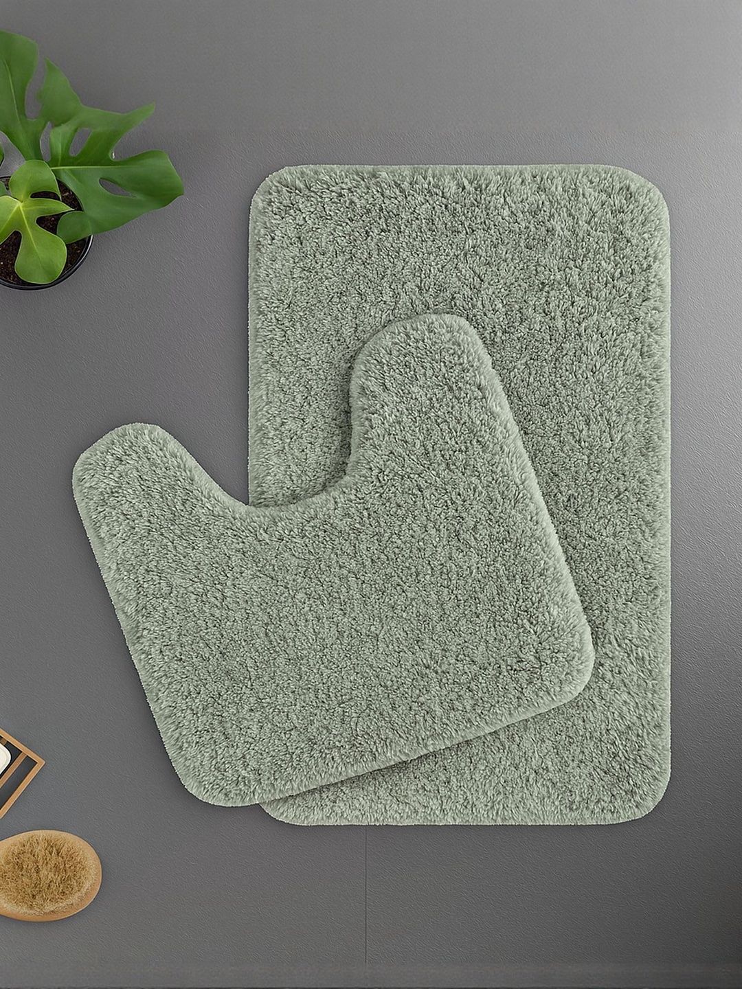 LUXEHOME INTERNATIONAL Green 2 Pcs Anti-Skid Water-Absorbent Ultra Soft 2800 GSM Bath Rugs-image-41