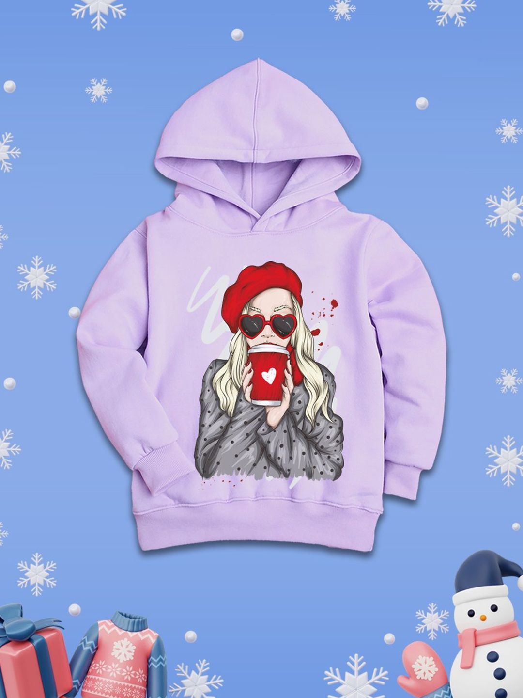 NUSYL Girls Printed Hooded Sweatshirt-picture-36