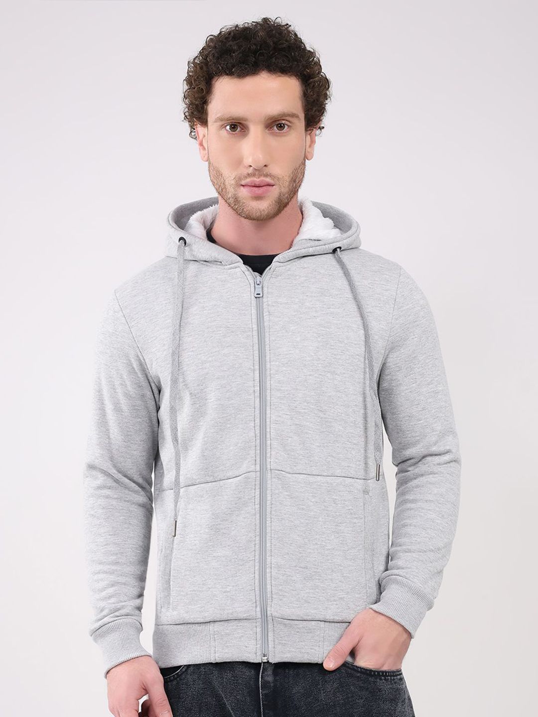 Monte Carlo Men Solid Hooded Full Sleeve Front-Open Sweatshirt-picture-11