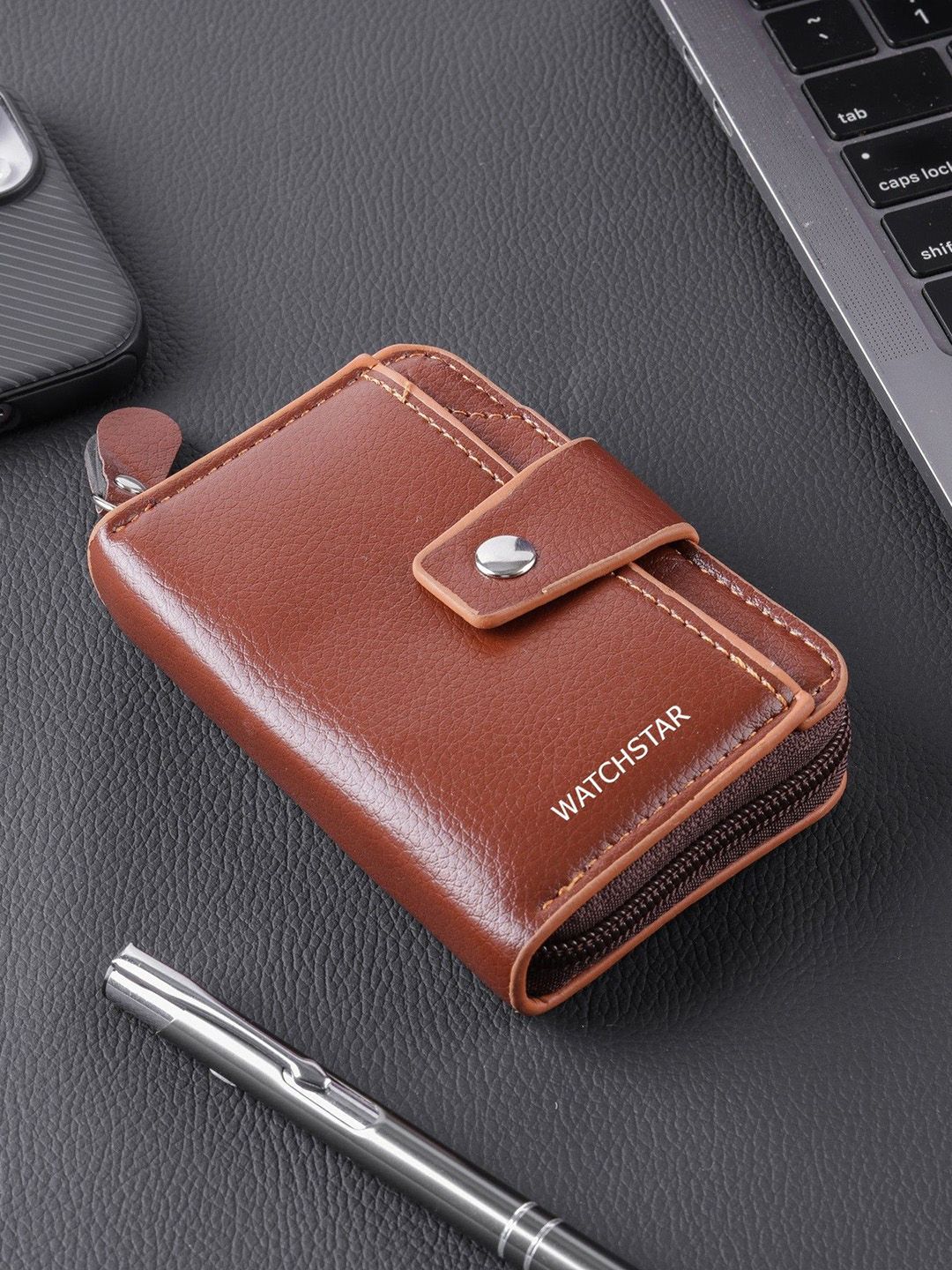 WATCHSTAR Unisex Textured Leather RFID Protected Card Holder-picture-43