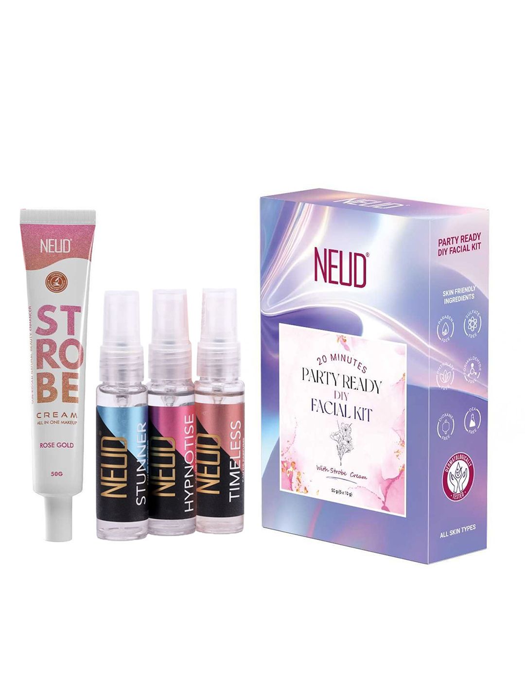 NEUD Luxury Perfume Gift Set with Strobe Cream 50g & Party Ready Facial Kit 50g-image-18