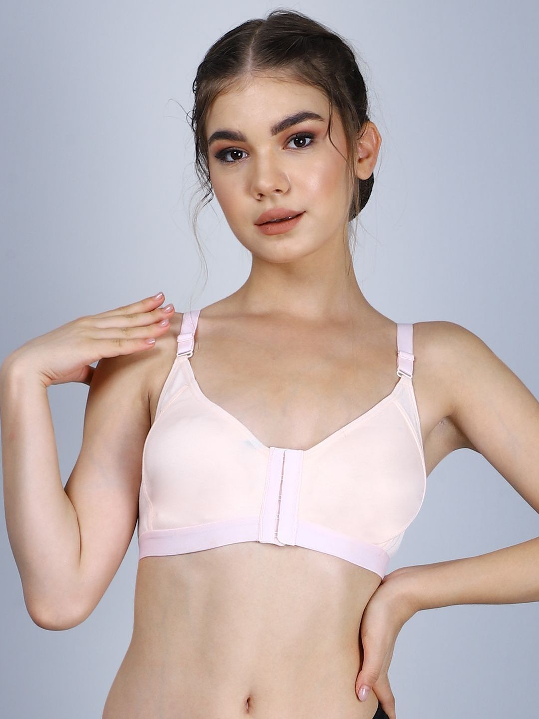 HERE&NOW Women Medium Coverage Cotton Everyday Bra with Front Closure-picture-28