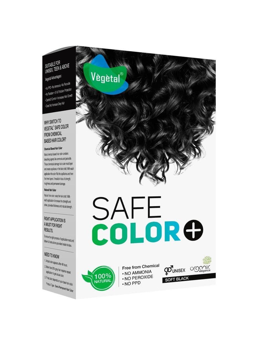 Vegetal Set Of 6 Safe Hair Colour For Hair Growth And Nourishment - 100 g - Soft Black-picture-18