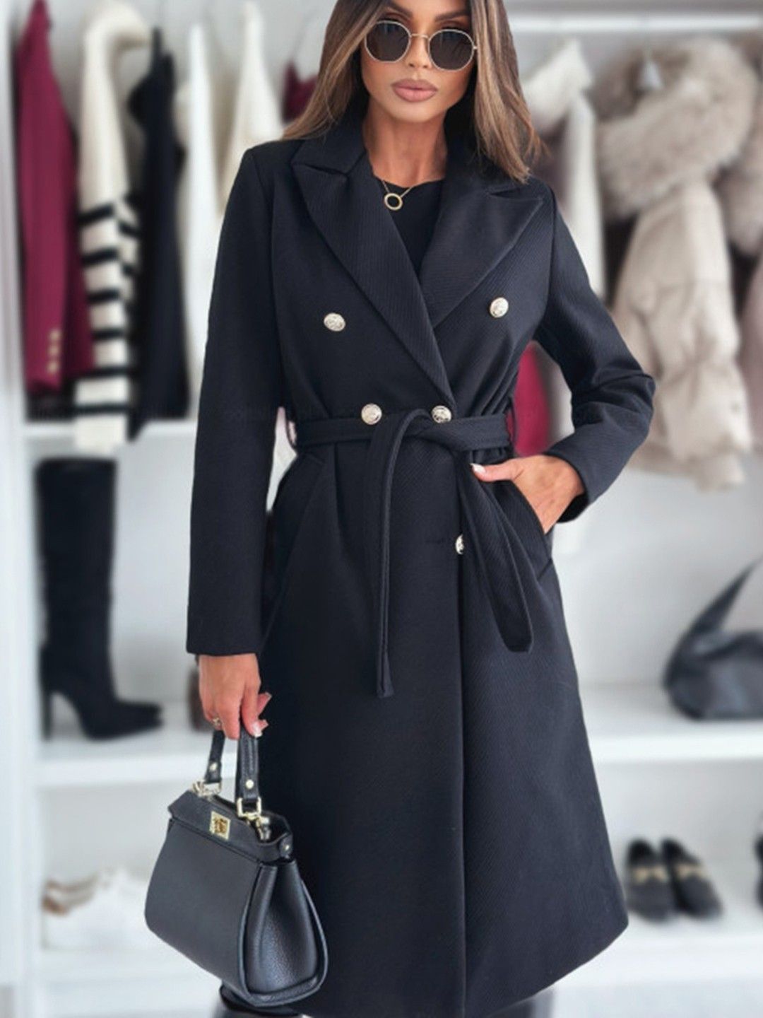 DressBerry Women's Black Casual Polyester Blazer-image-39