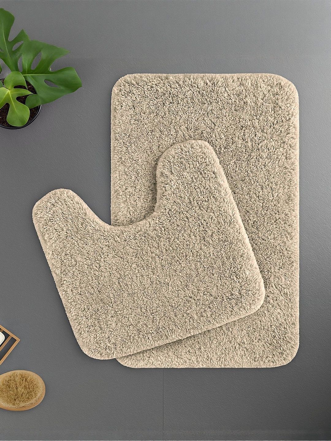 LUXEHOME INTERNATIONAL Beige 2 Pcs Anti-Skid Water-Absorbent Ultra Soft 2800 GSM Bath Rugs-picture-19