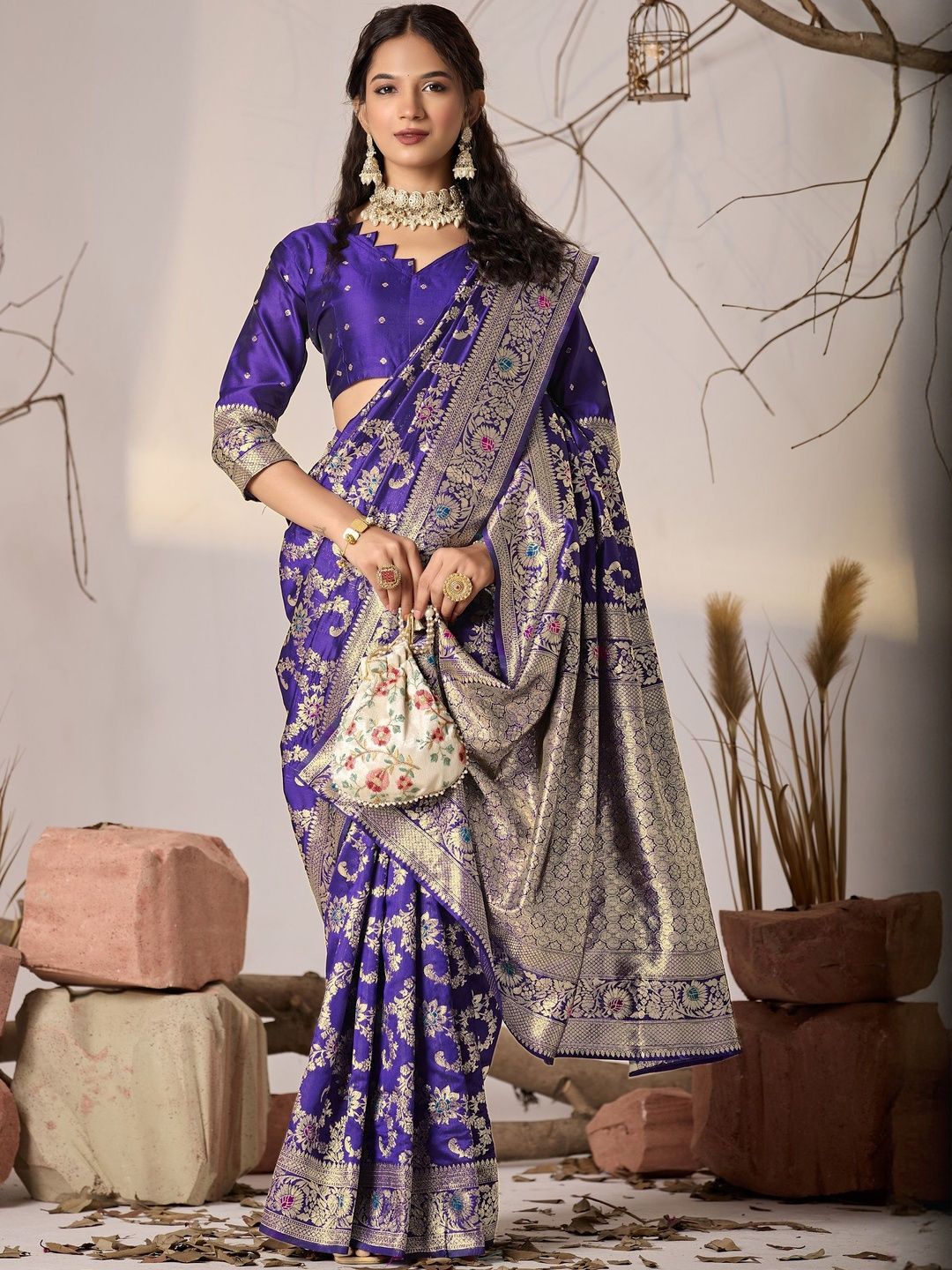 sareyavella Ethnic Motifs Woven Design Zari Paithani Saree-picture-41