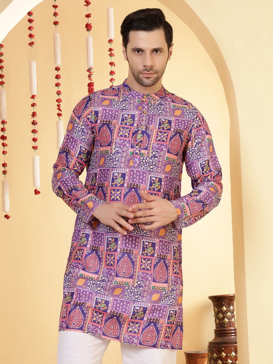 Anouk Men Floral Printed Festive Straight Kurta-picture-34
