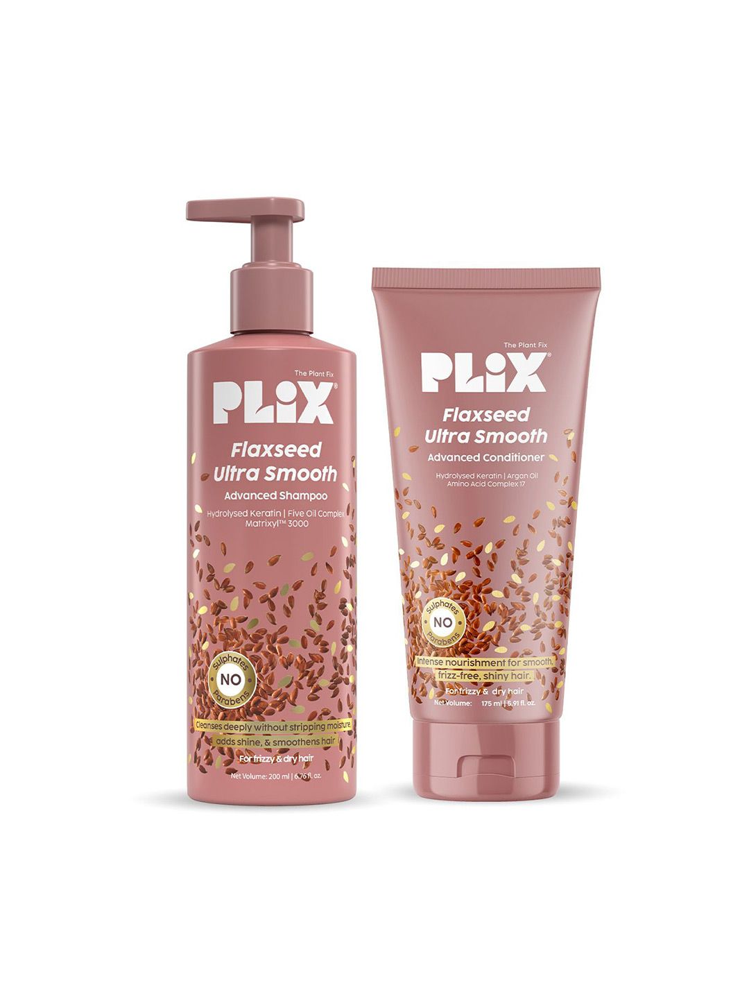 PLIX THE PLANT FIX Set of 2 Flaxseed Ultrasmooth Advanced Shampoo & Conditioner Combo-picture-39