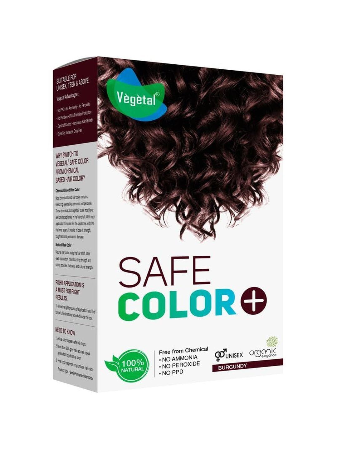 Vegetal Safe Hair Colour For Nourishment & Hair Fall - 100 g - Burgundy-picture-12