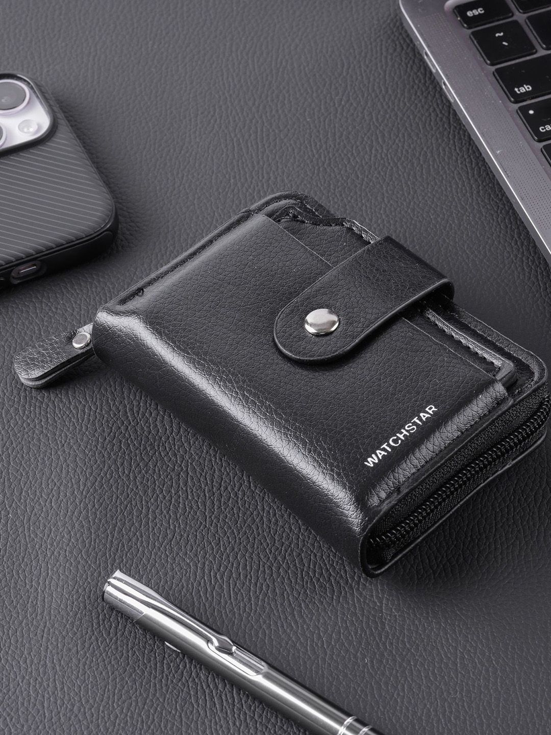 WATCHSTAR Unisex RFID Leather Card Holder With 2 Money Pocket-picture-54