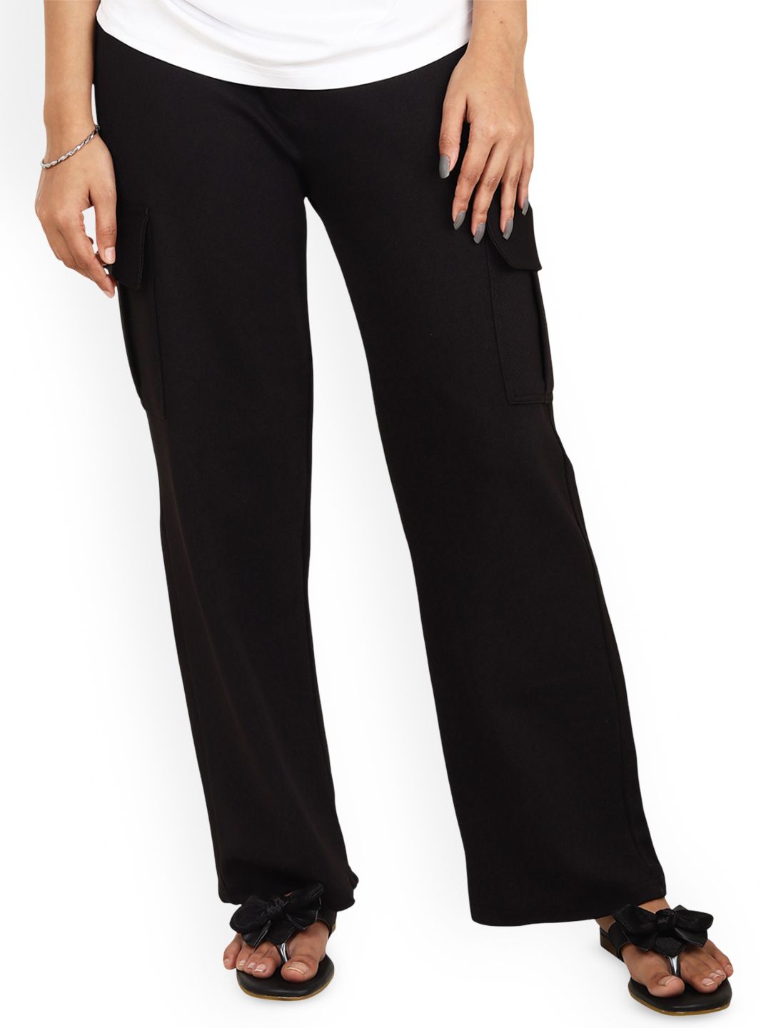 Veltick Women Relaxed Fit Mid-Rise Stretchable Cotton Cargo Jeans-image-23