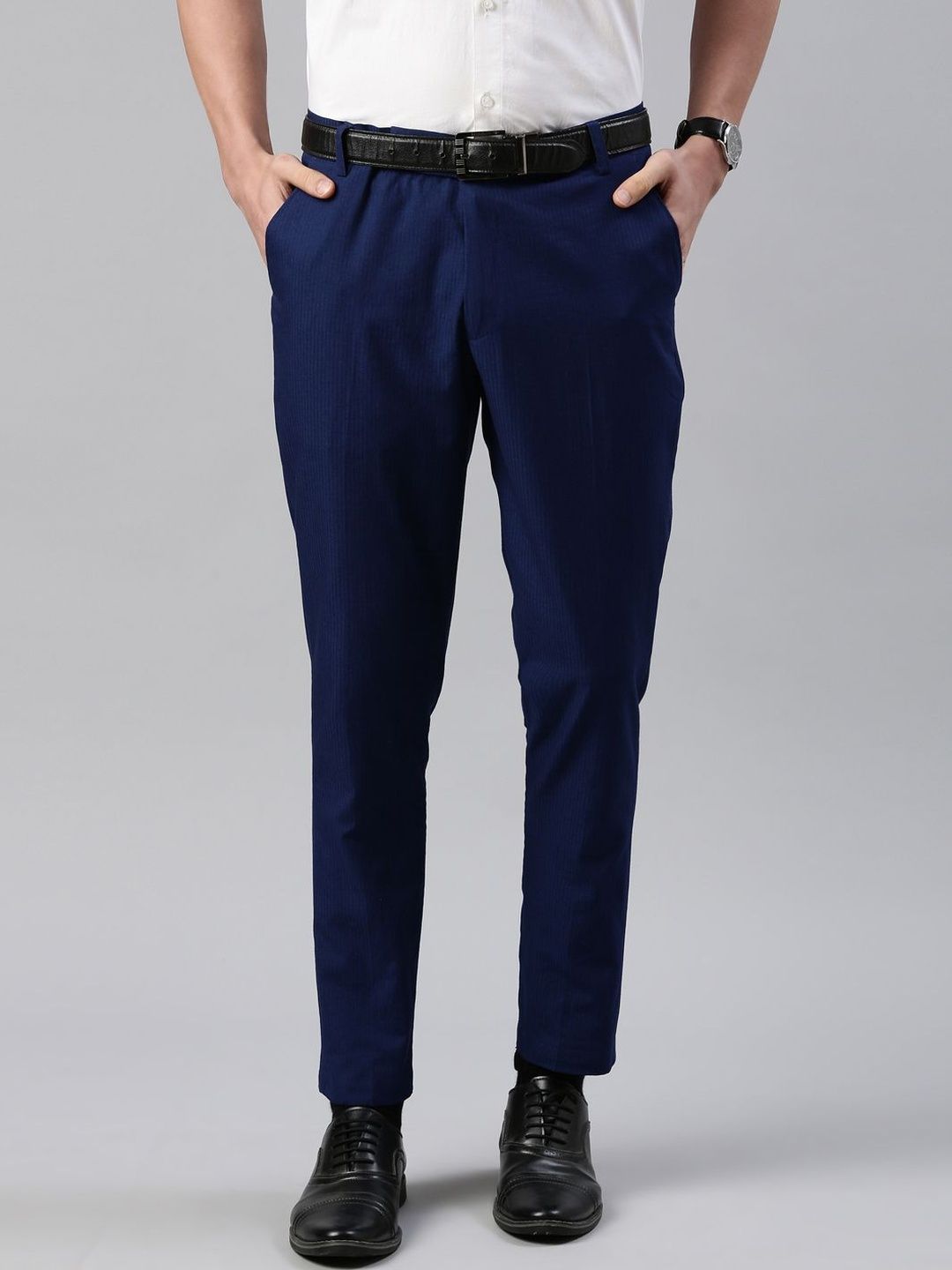 THE SOUL PATROL Men Regular Fit Mid-Rise Smart Trousers-image-45