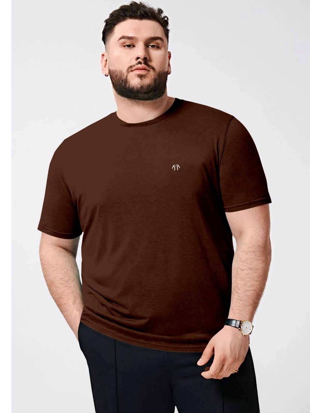 Triptee Men Plus Size Brand Logo Pure Cotton Regular Fit T-shirt-picture-38
