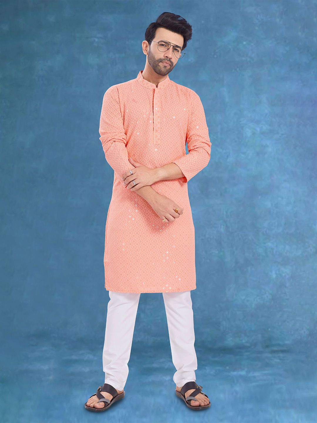 PulseIQ Men Woven Design Festive Cotton Straight Kurta-picture-34