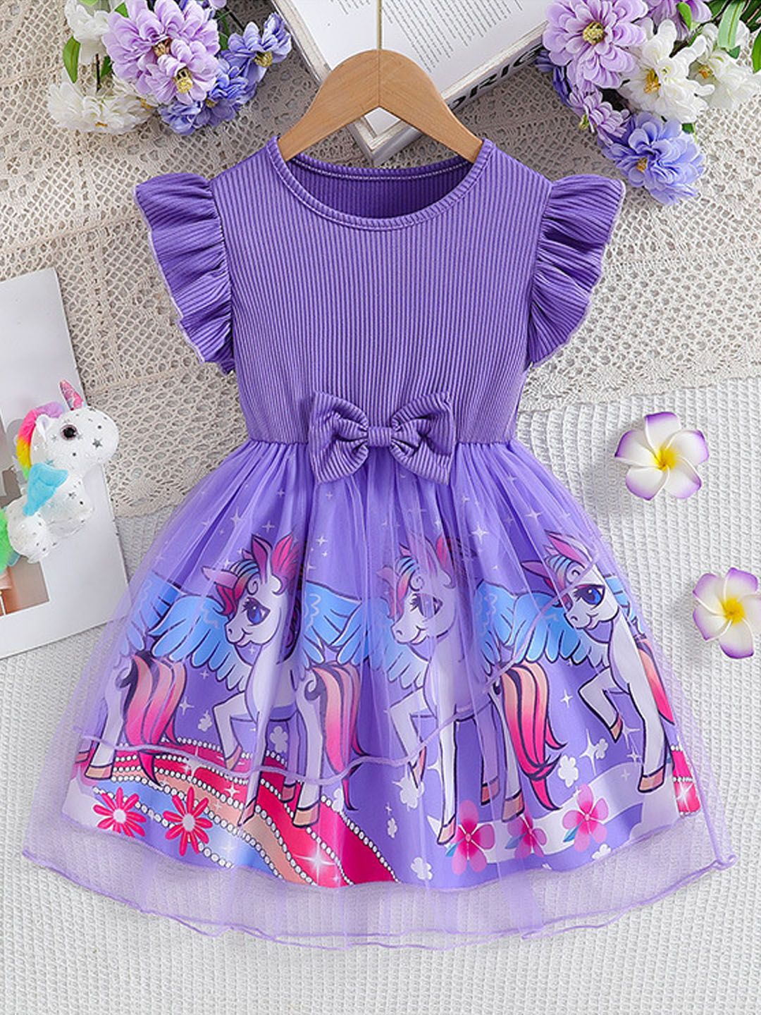 Xsole Girls Floral Print Fit & Flare Mini Dress-picture-19