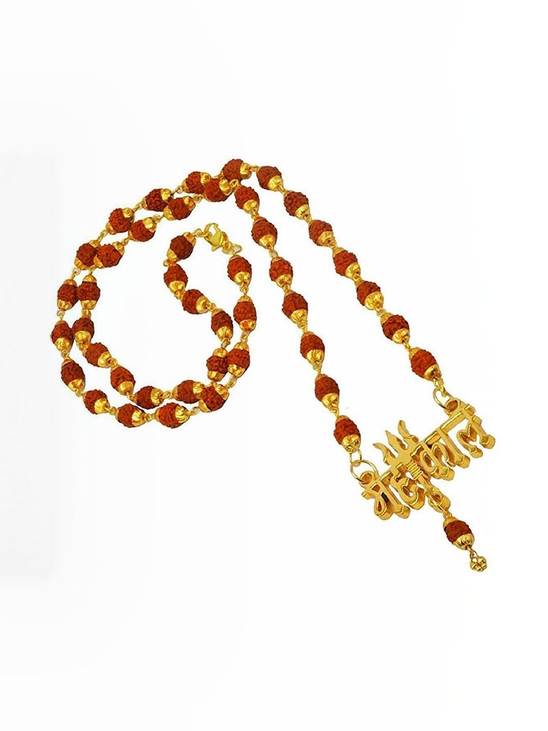 RAVIOUR LIFESTYLE Unisex Shiv Mahakal Trishul Pendant Brass Locket With RD Cap Mala-picture-40