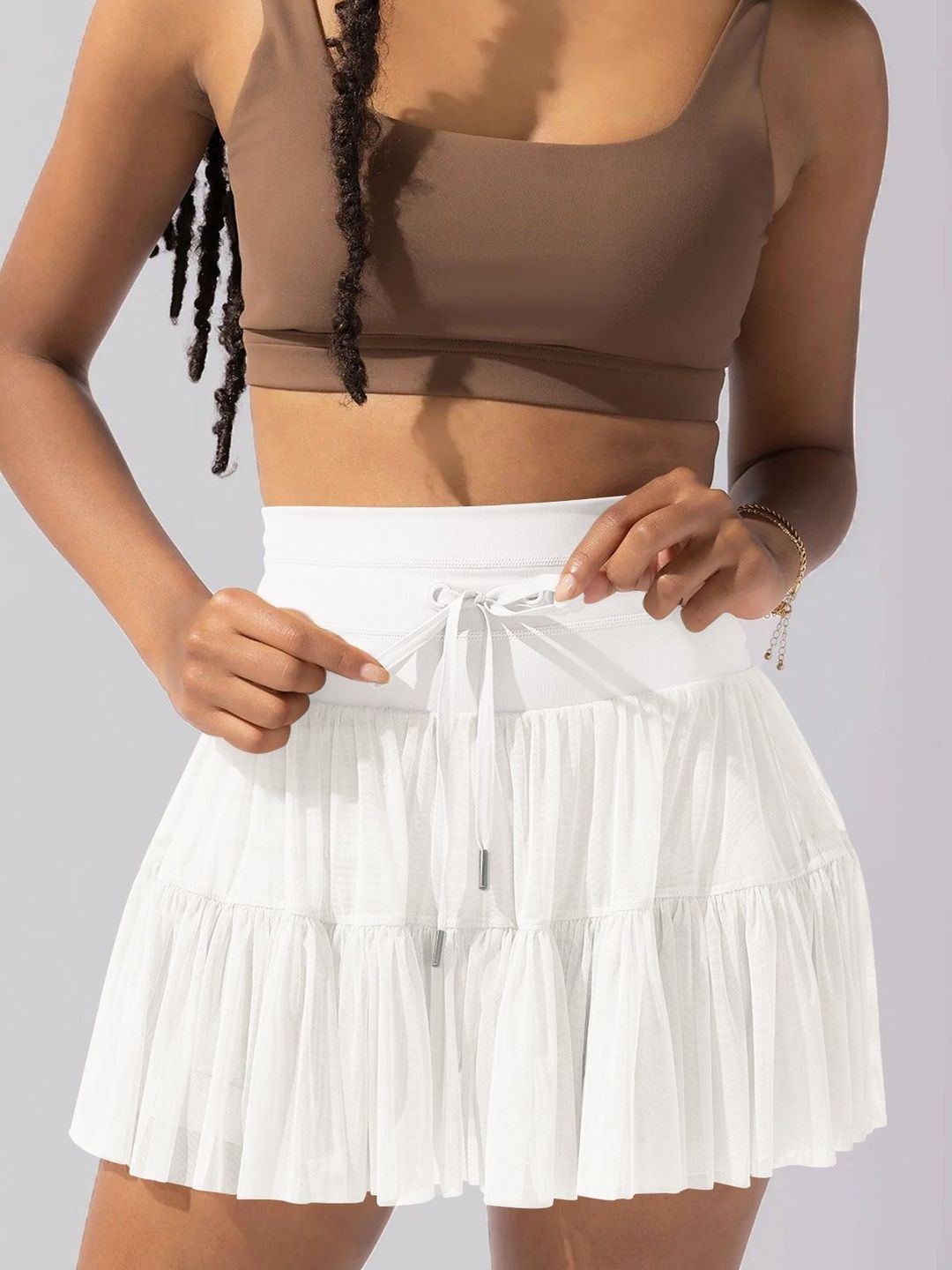 StyleCast x Revolte Women Solid Mini Flared Skirts-picture-36