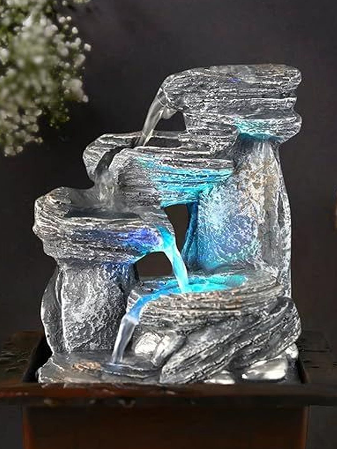 THE SACRED GIFTS Grey & Brown Textured Water Fountain