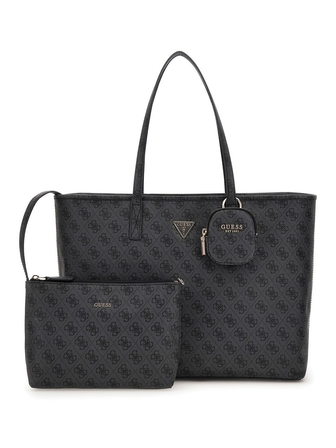 GUESS Women Power Play Brand Logo Printed Structured Cut Work Shoulder Bag with Pouch-picture-41