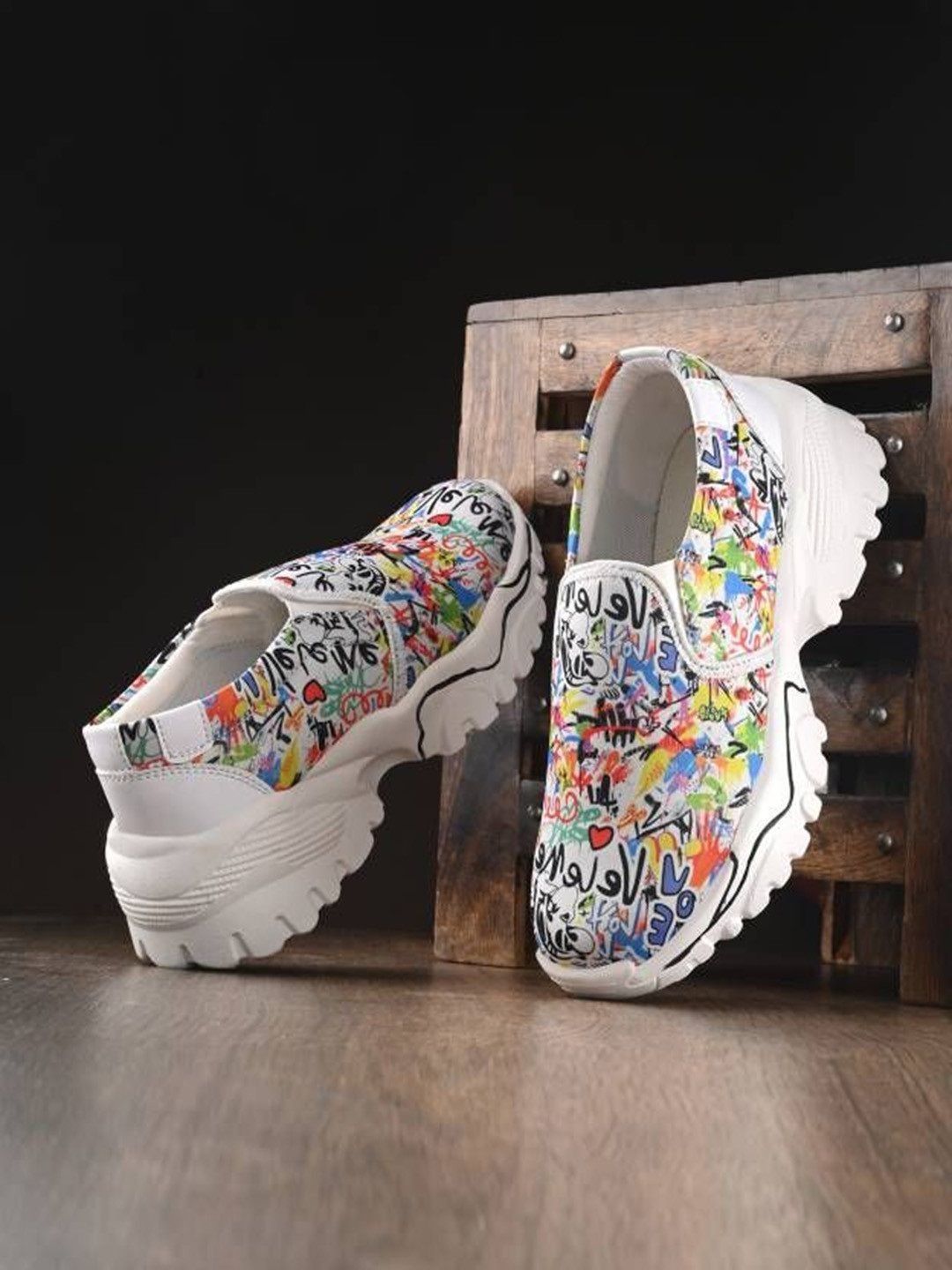 glitchez Women Printed Slip-On Sneakers-image-27