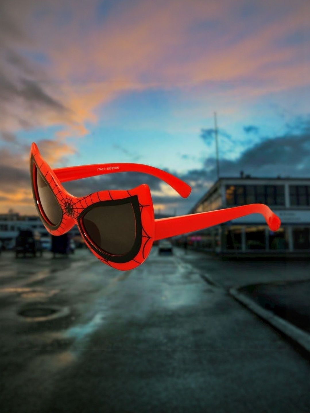 SPADEACES Unisex Kids Black Lens & Red Rectangle Sunglasses with-picture-58