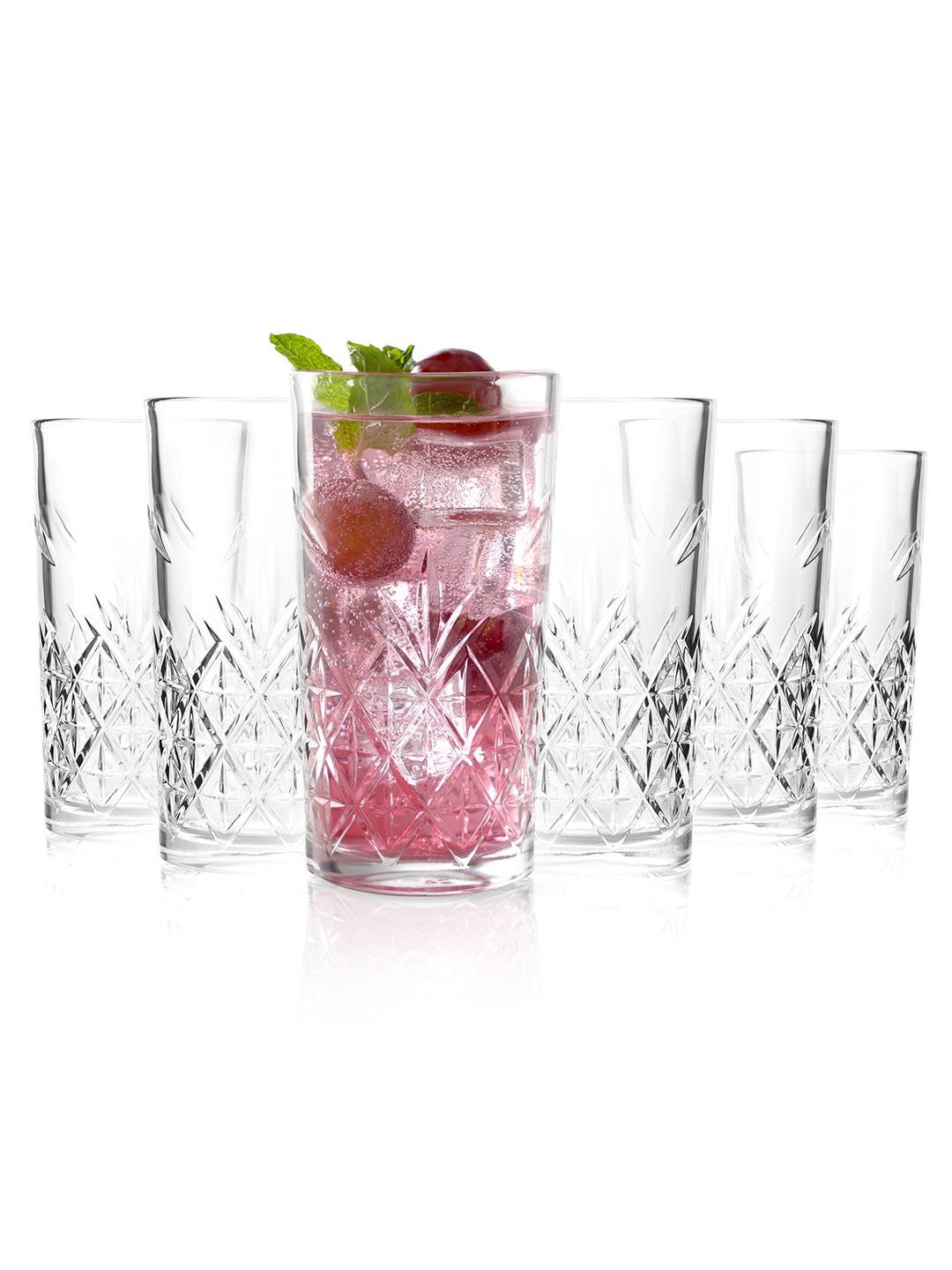Cello Classix 6 Pieces Transparent Textured Glass Tumblers- 275ML-picture-52