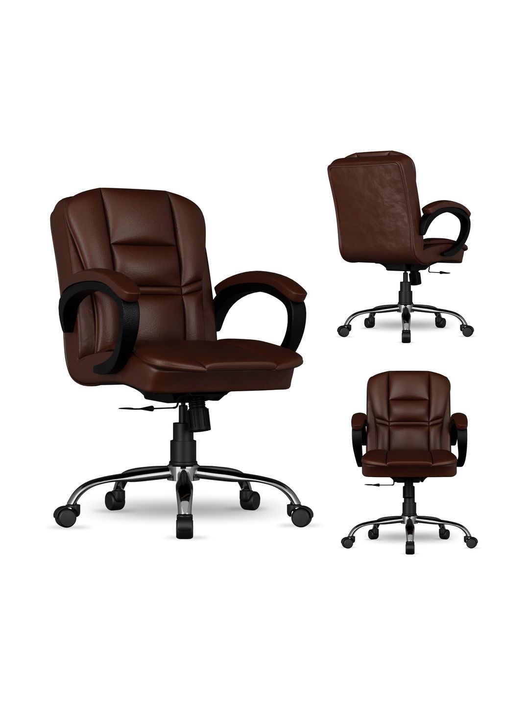 FUGO Brown Hight Density Cushion Foam Study Chair-image-20