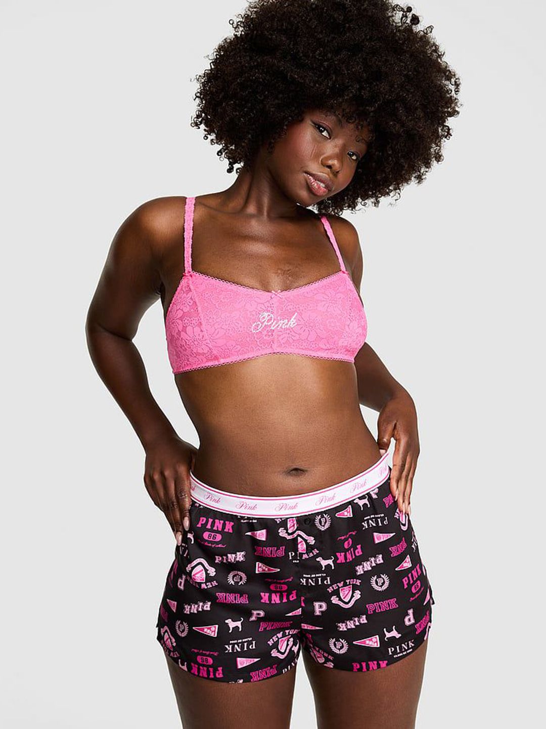 Victoria's Secret Women Printed Low-Rise Slip-On Boxy Lounge Shorts-picture-25