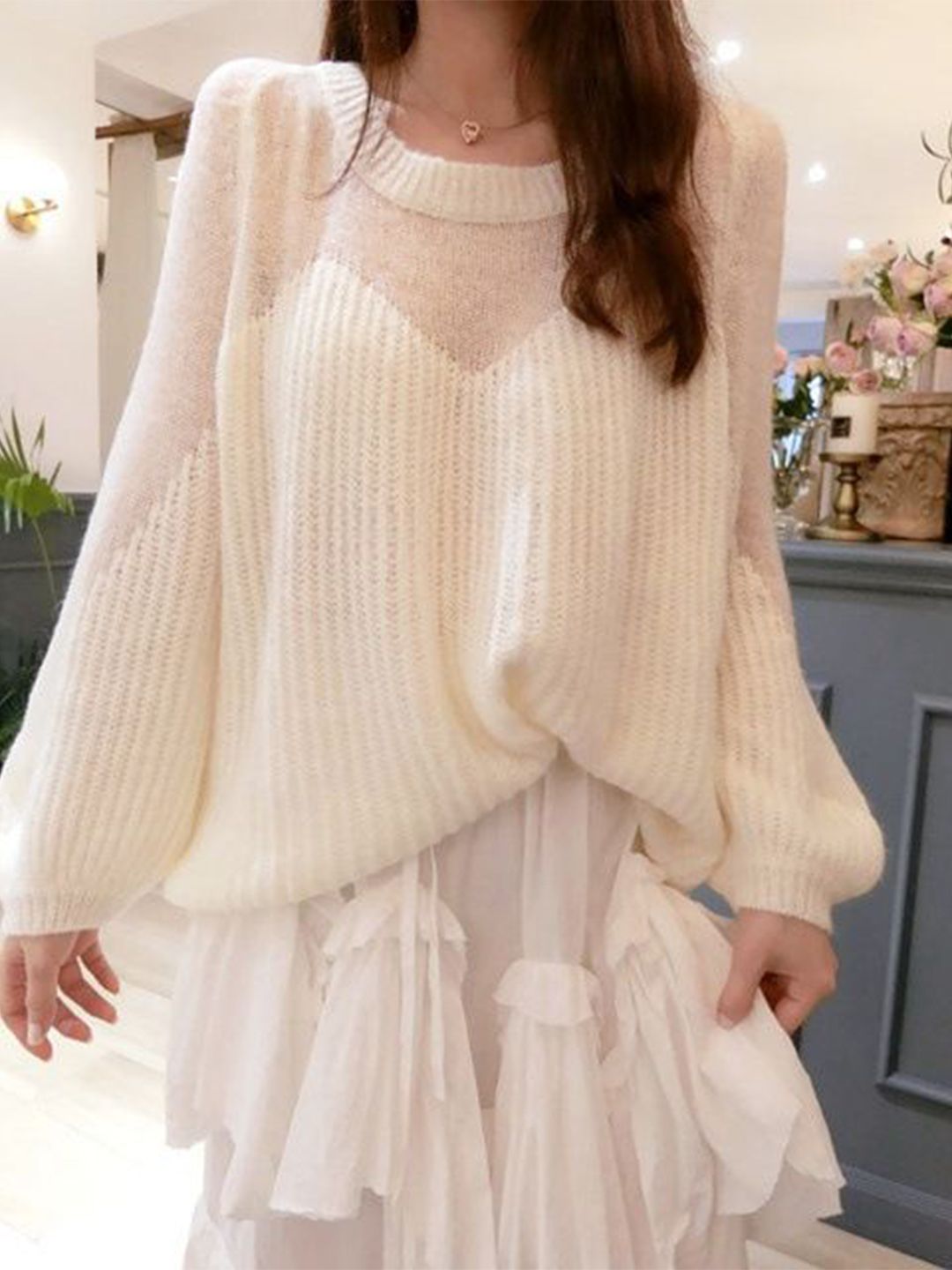 StyleCast x Revolte Striped Self Design Round Neck Pullover Sweater-picture-40