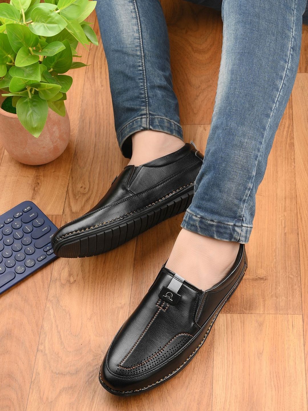 HERE&NOW Men PU Slip-On Loafers Shoes-picture-25