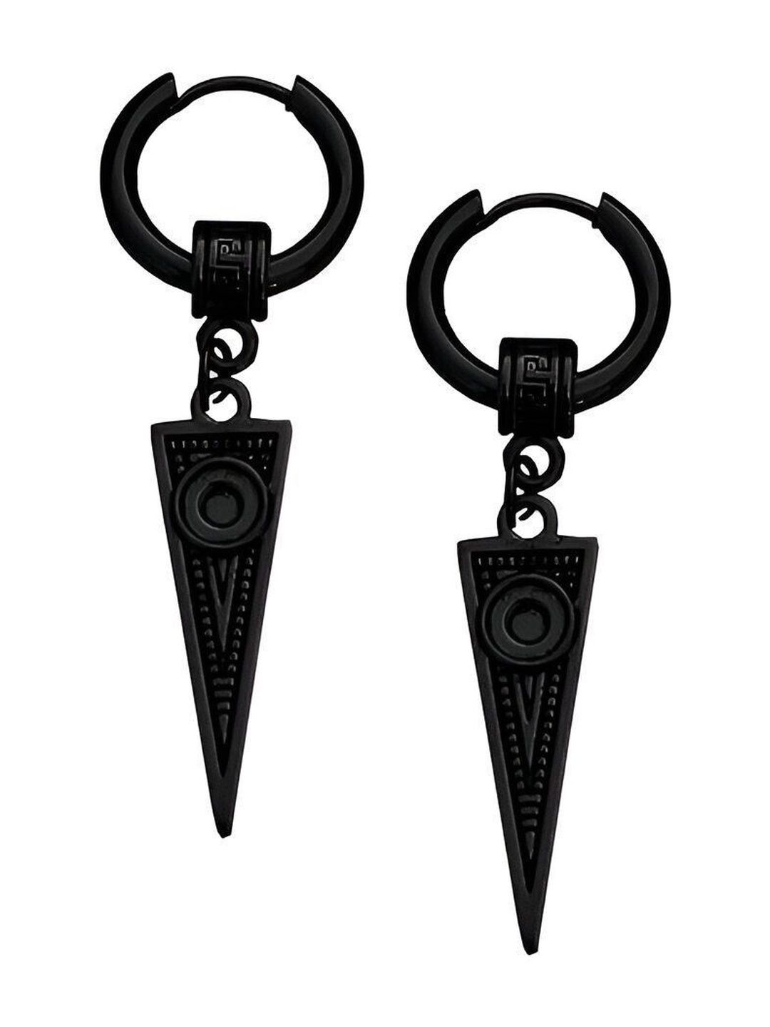 Desai Men Stainless Steel Triangular Drop Earrings-image-5