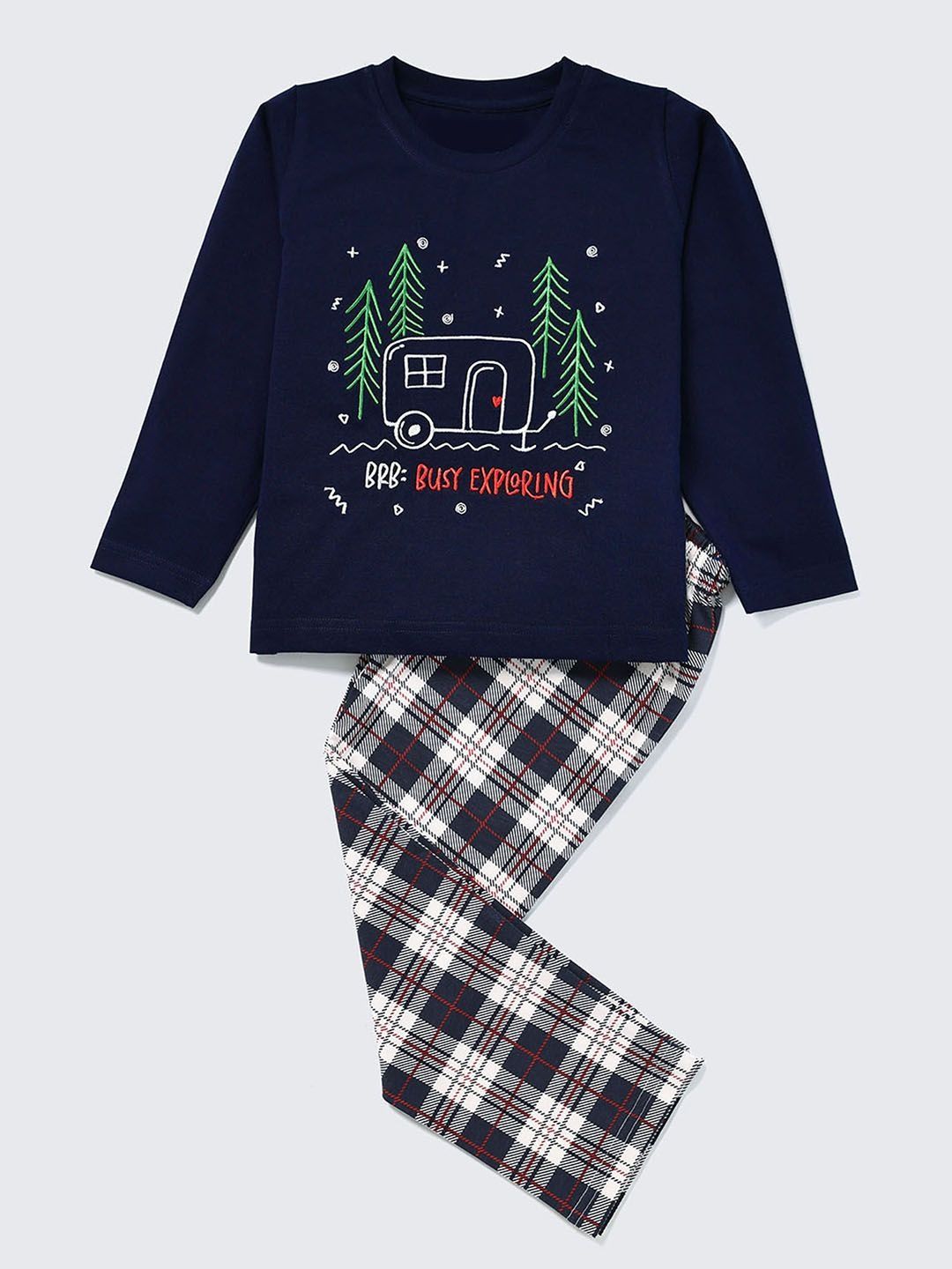 Nite Flite Kids Pure Cotton Graphic Printed T-shirt & Pyjamas Night Suit-picture-47