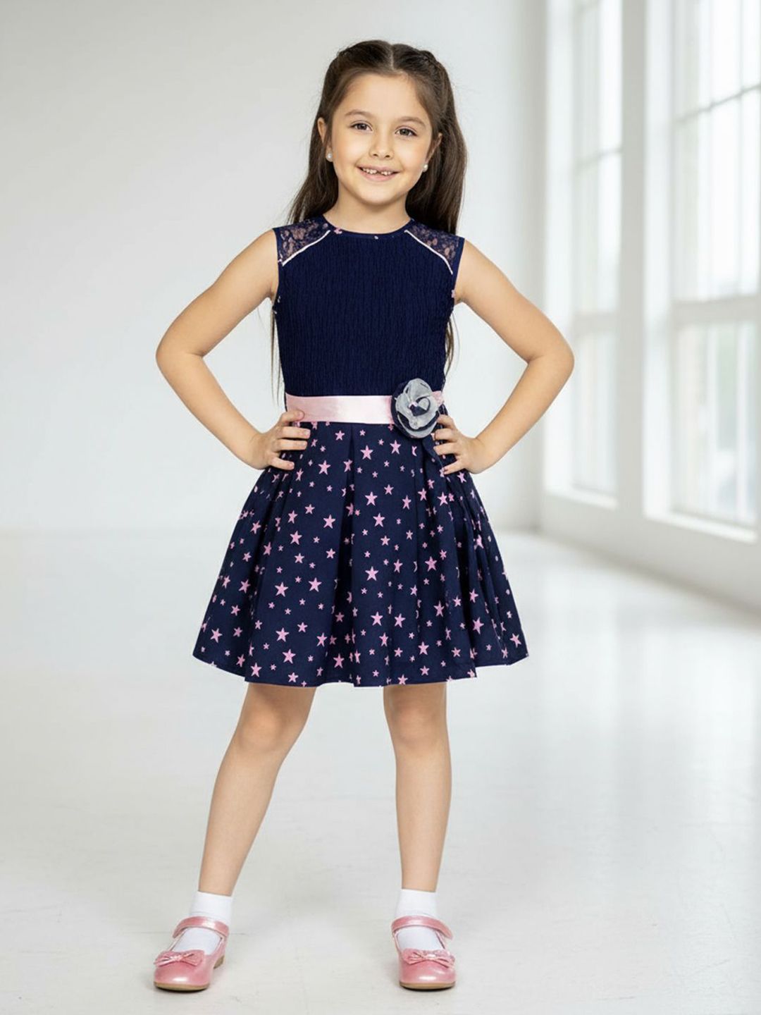 Naughty Ninos Floral Print Crepe Fit & Flare Dress-picture-12