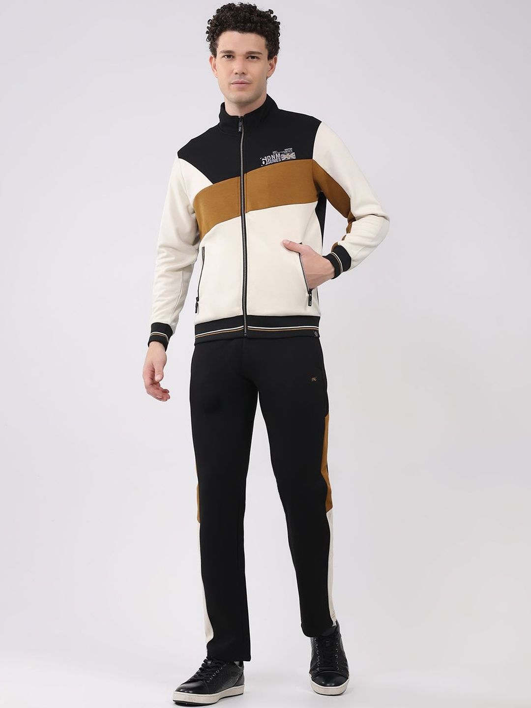 Monte Carlo Men Colourblocked Mock Collar Long Sleeves Tracksuits-picture-48