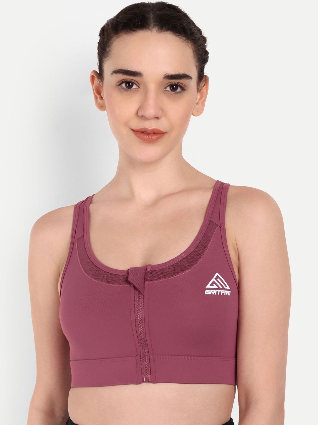 GRITPRO Solid Front Closure Full Coverage Sport Bra-picture-38