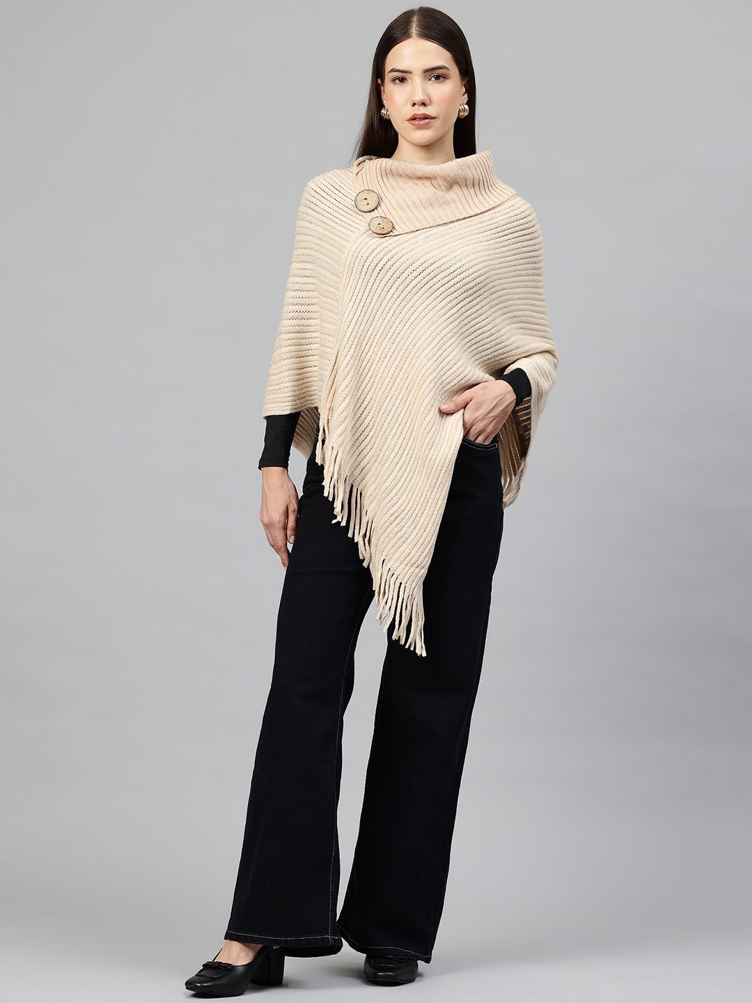 Pierre Carlo Women Ribbed Poncho-picture-21