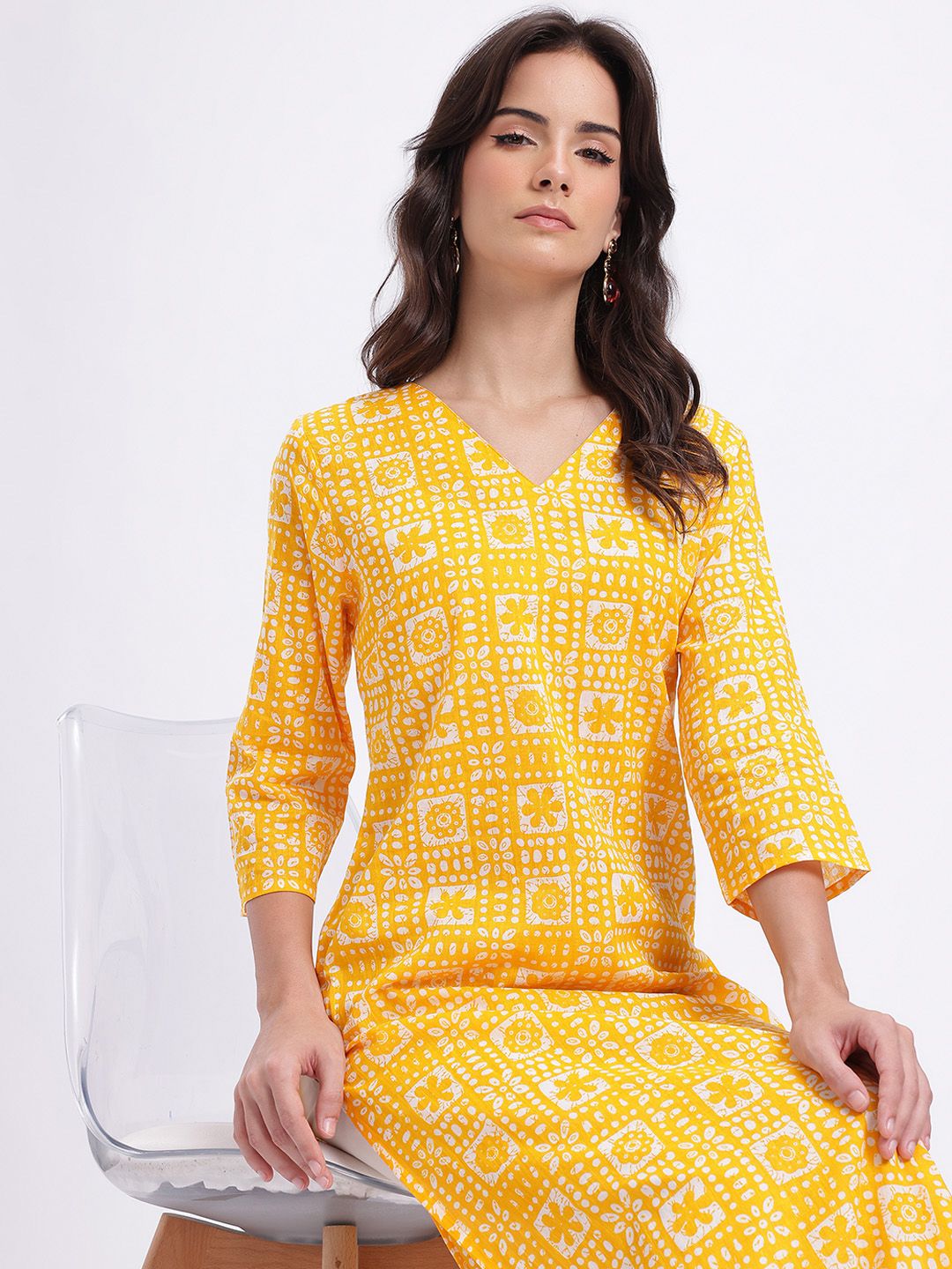 Anouk Rustic Ethnic Motifs Print Cotton Kurta-image-23