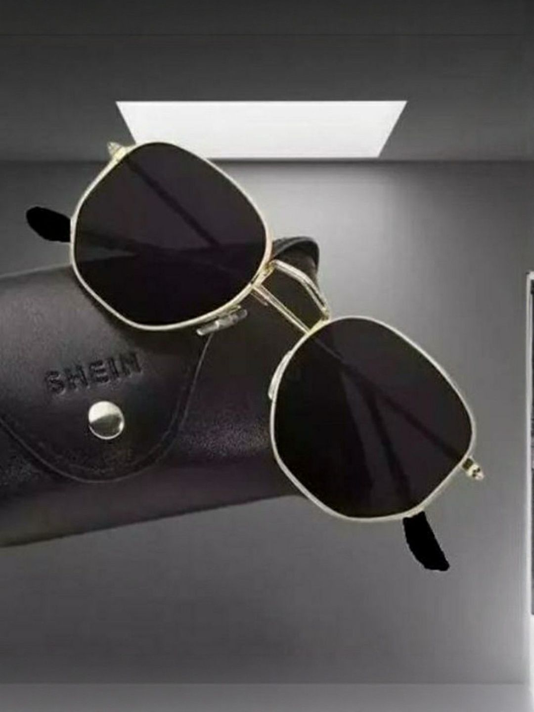 SPADEACES Unisex Black Lens & Silver-Toned Rectangle Sunglasses with-image-39
