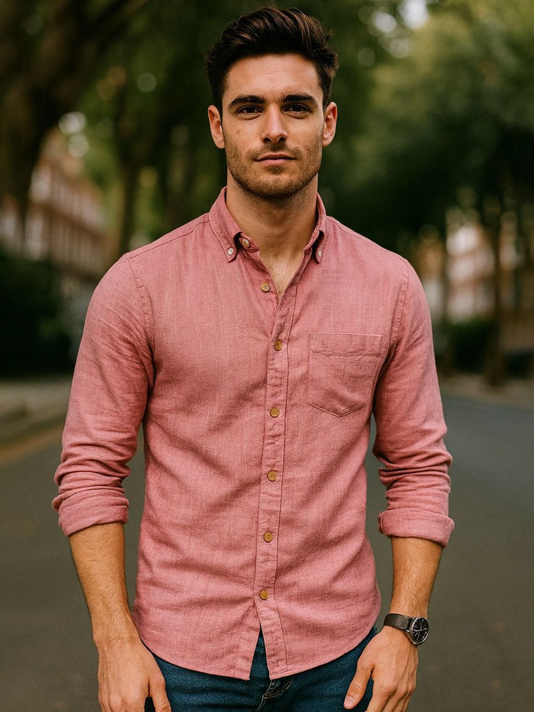 encore by INVICTUS Men Original Fit Solid Spread Collar Cotton Formal Shirt-picture-27