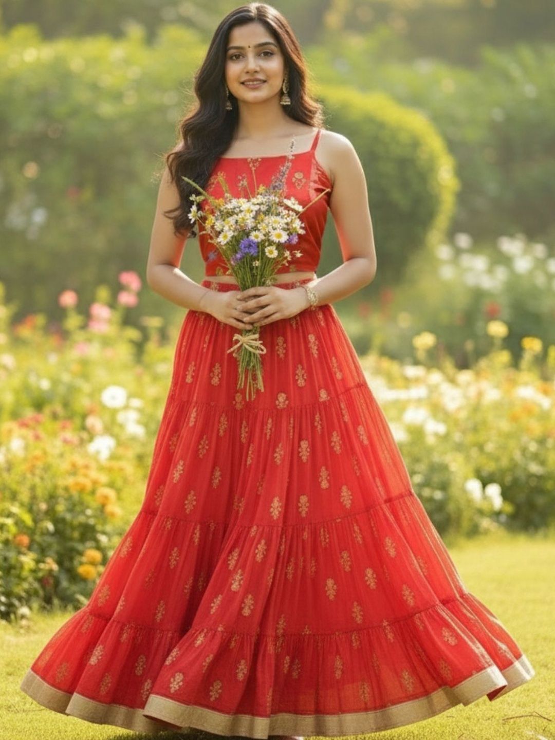 Sera Printed Square Neck Top With Skirt Co-Ords-picture-40