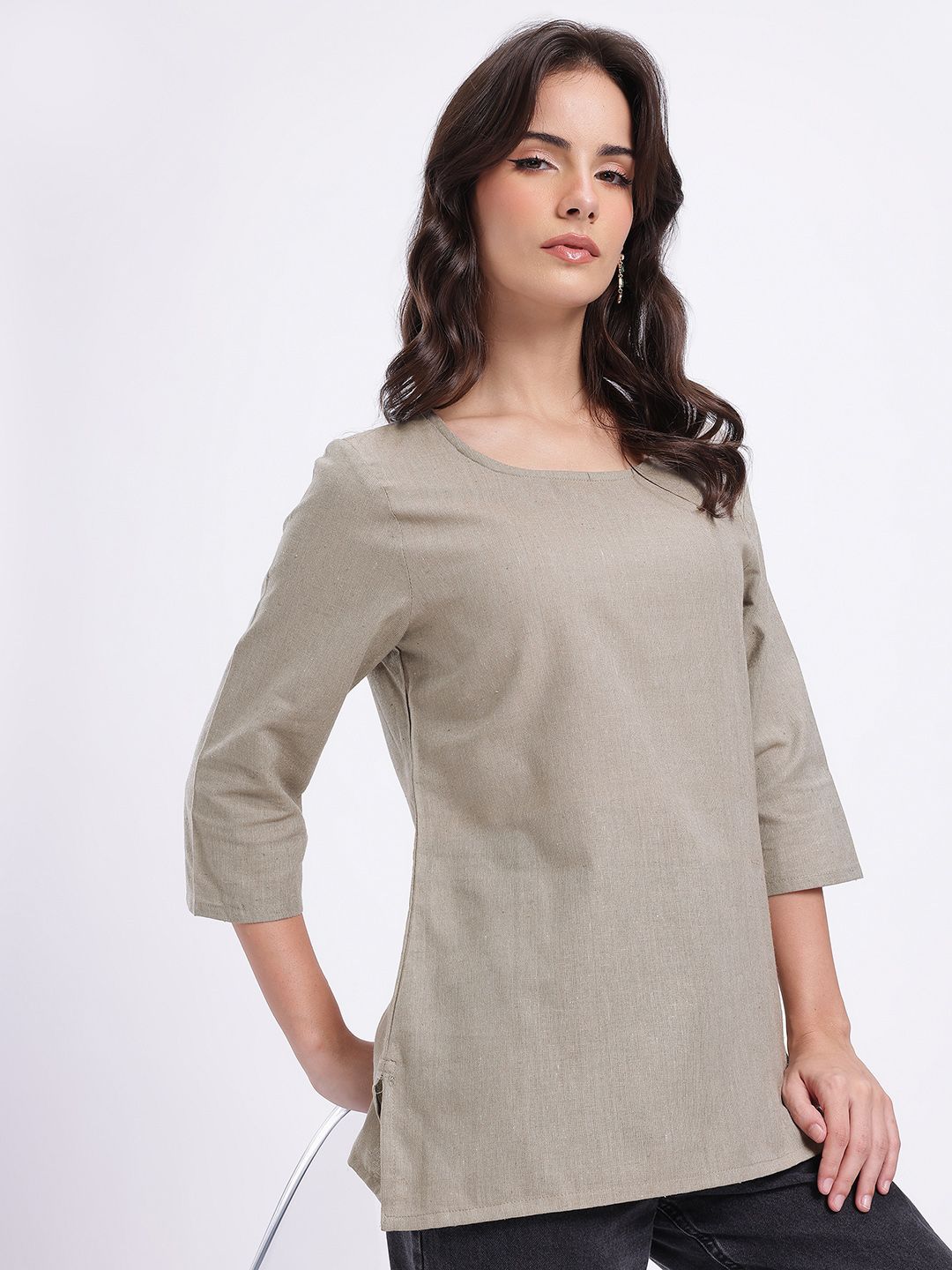 Anouk Rustic Round Neck Three-Quarter Sleeves Kurti-picture-33